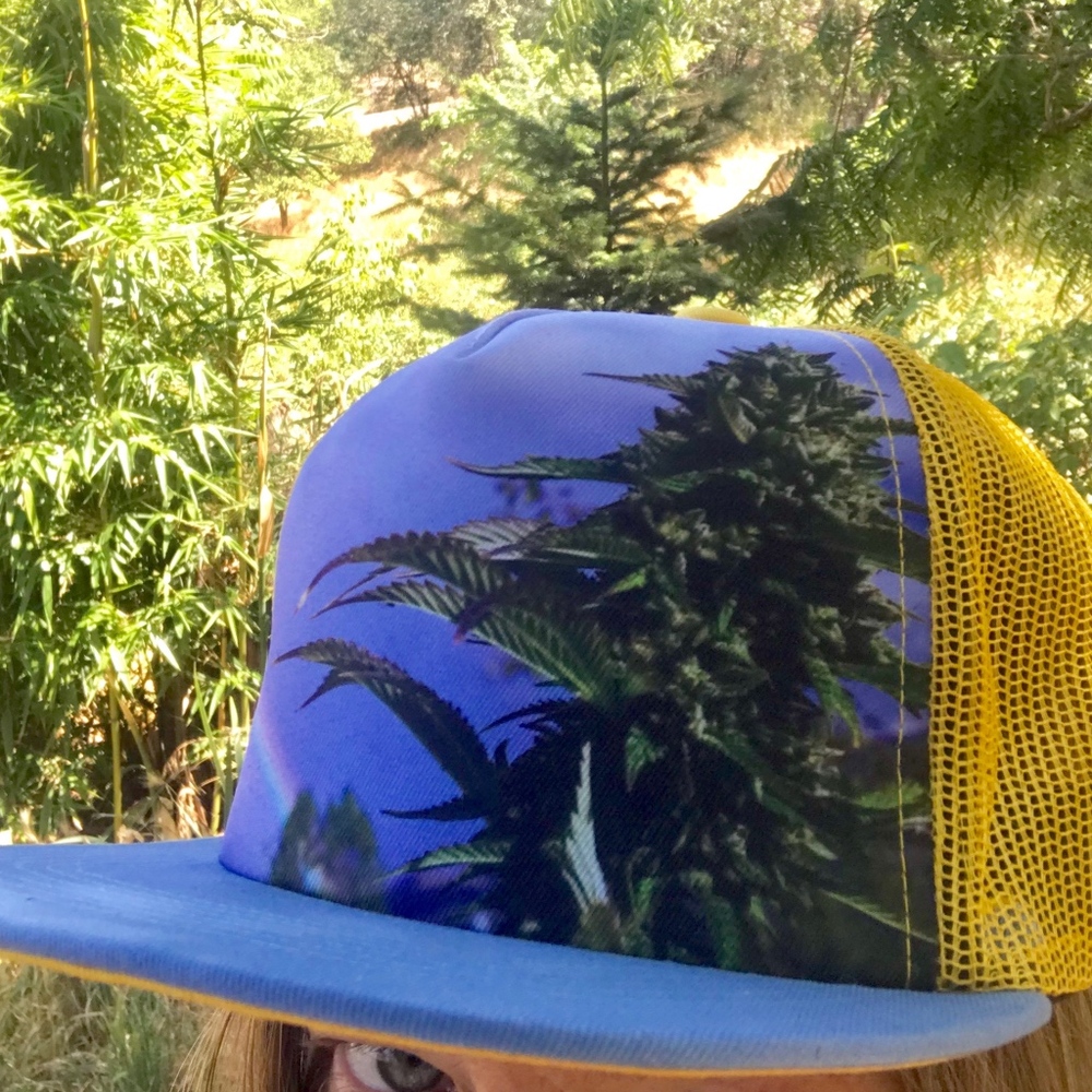 Yellow Ganja Trucker/Baseball/Flat Brim Hat